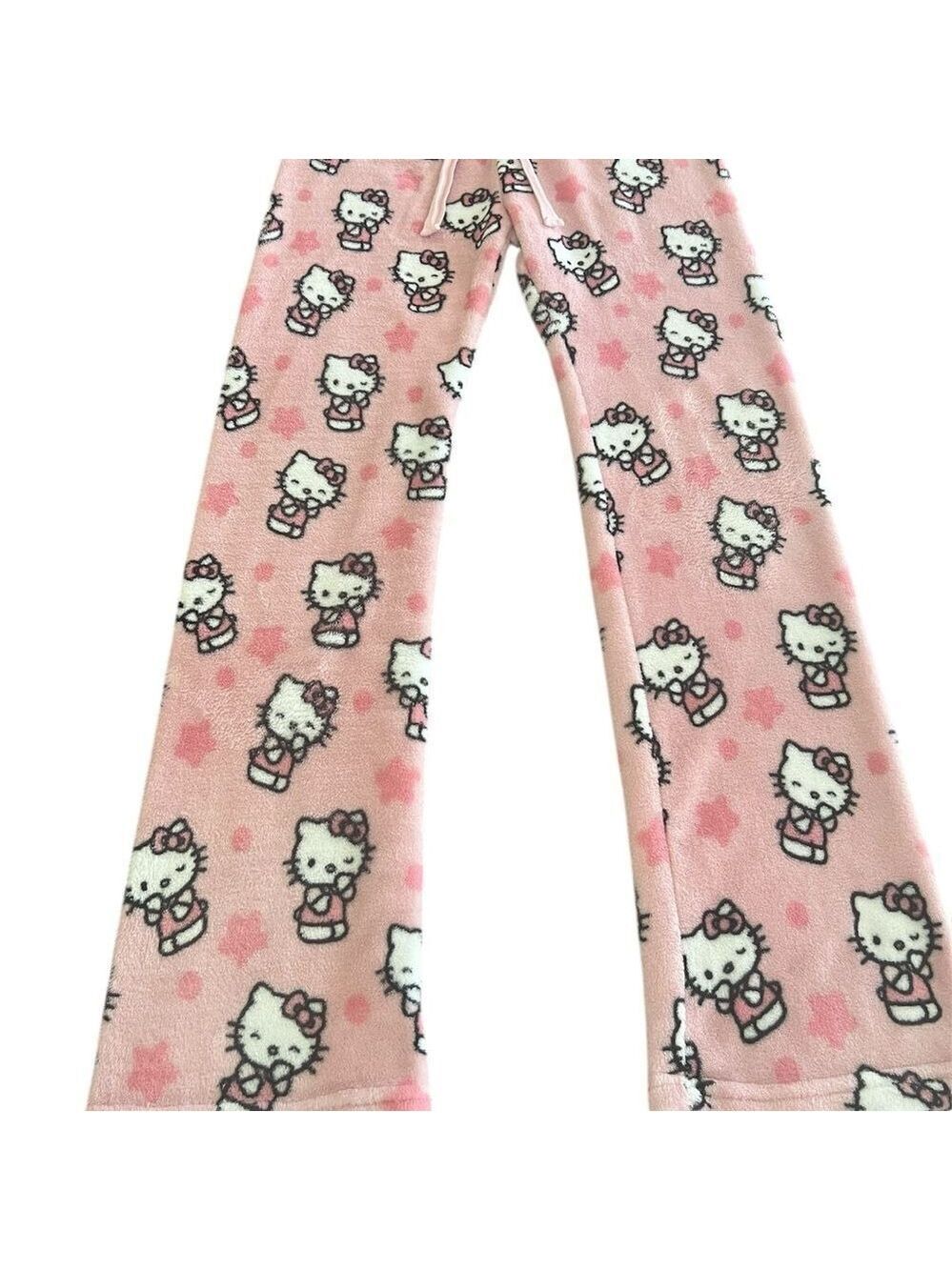 Hello Kitty Pink Cartoon Pajama Bottoms size M junior - Picture 2 of 6